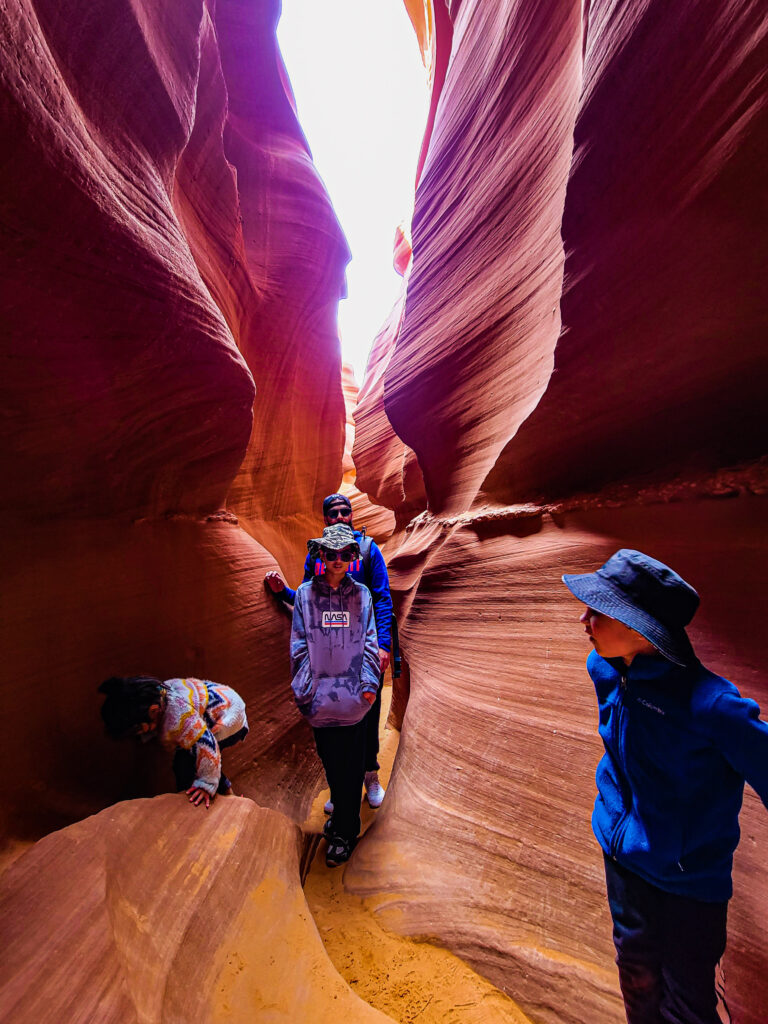 The lower Antelope Canyon has more light vs. the upper Antelope Canyon.
