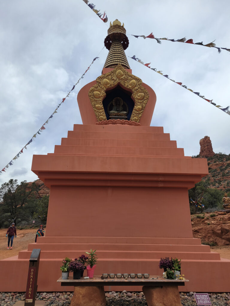 Entrance to the Amitabha Stupa Peace Park.
