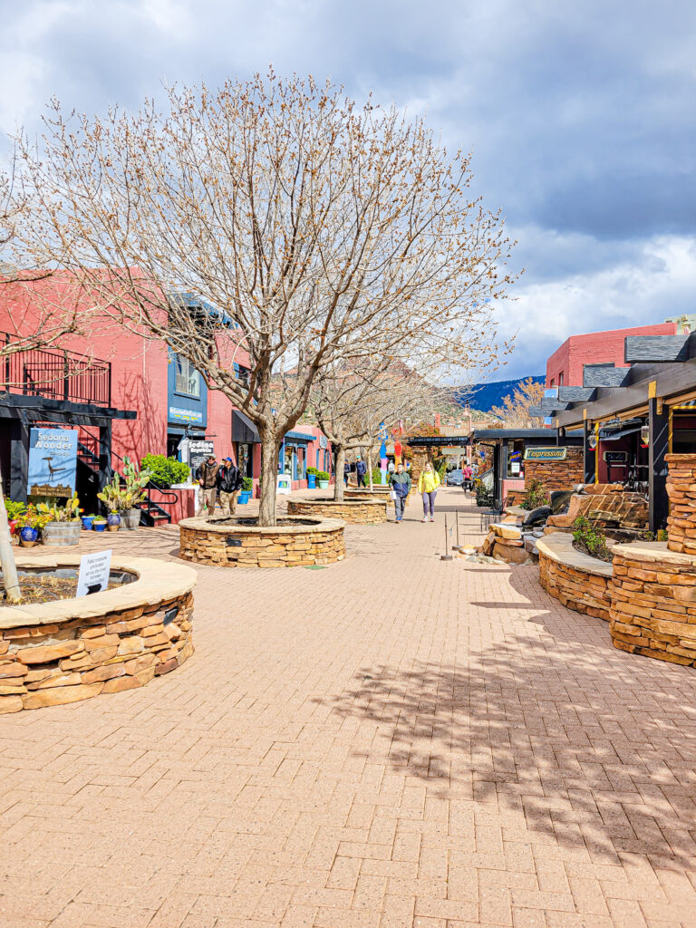 Sedona shopping area is located off of Main Street.